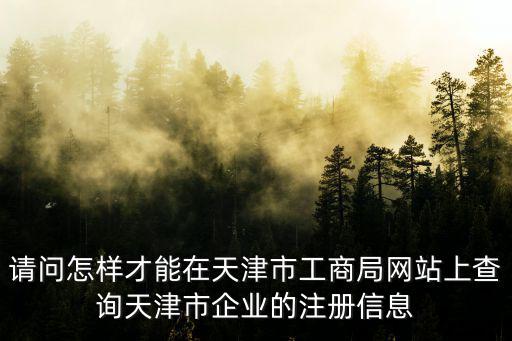 請問怎樣才能在天津市工商局網站上查詢天津市企業的注冊信息