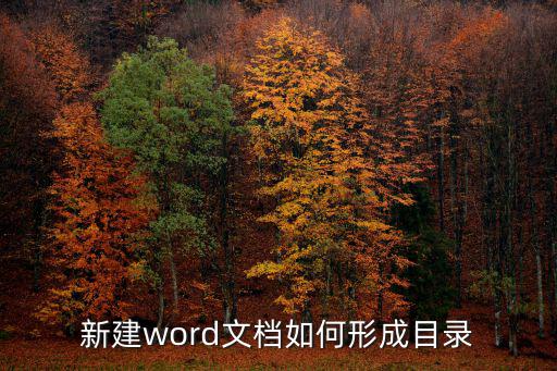 新建word文檔如何形成目錄