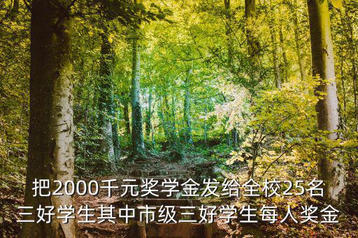 把2000千元獎學金發給全校25名三好學生其中市級三好學生每人獎金