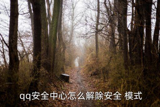  qq安全中心怎么解除安全 模式
