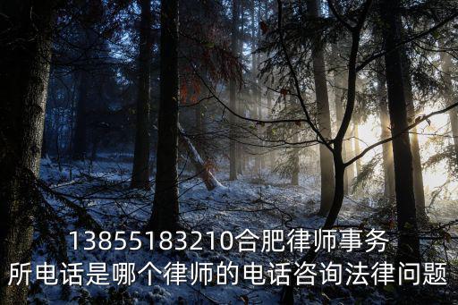 13855183210合肥律師事務(wù)所電話是哪個(gè)律師的電話咨詢法律問題