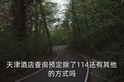 天津酒店查詢預定除了114還有其他的方式嗎