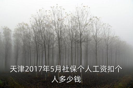 天津2017年5月社保個人工資扣個人多少錢