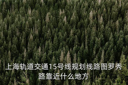 上海軌道交通15號線規劃線路圖羅秀路靠近什么地方