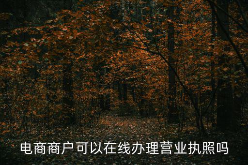 電商商戶可以在線辦理營業執照嗎