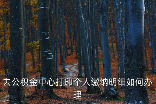 去公積金中心打印個人繳納明細如何辦理