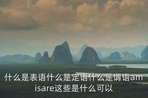 表語英語，什么是表語什么是定語什么是謂語amisare這些是什么可以
