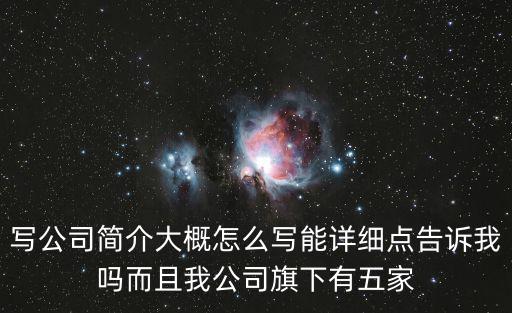 公司簡介，寫公司簡介大概怎么寫能詳細點告訴我嗎而且我公司旗下有五家