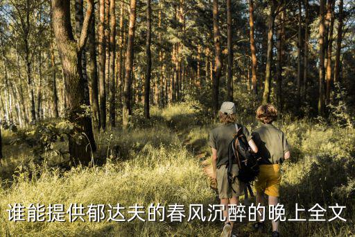 誰能提供郁達夫的春風沉醉的晚上全文