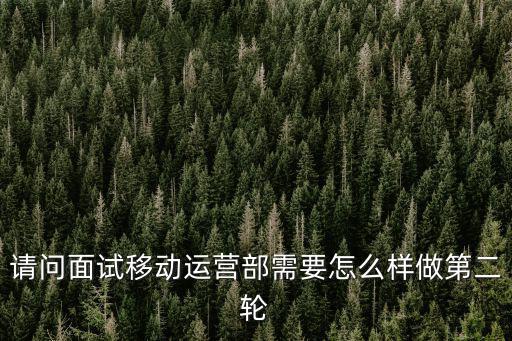 請問面試移動運(yùn)營部需要怎么樣做第二輪