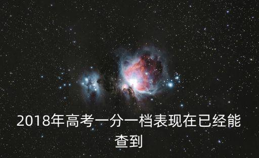2018年高考一分一檔表現在已經能查到