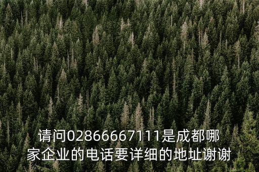 請問02866667111是成都哪家企業(yè)的電話要詳細的地址謝謝