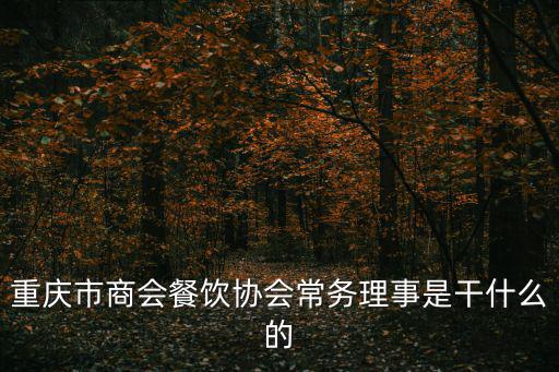 重慶市商會餐飲協會常務理事是干什么的