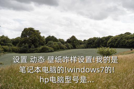 筆記本動態壁紙,電腦怎么設置好看壁紙?