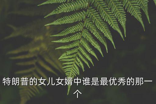 總統的女兒,伊萬卡的美好