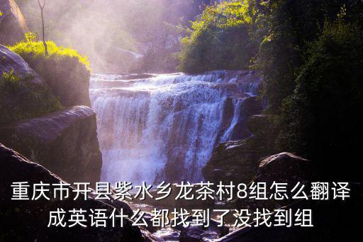 重慶市開縣紫水鄉龍茶村8組怎么翻譯成英語什么都找到了沒找到組