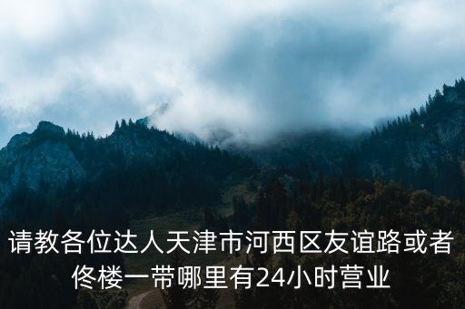 請教各位達(dá)人天津市河西區(qū)友誼路或者佟樓一帶哪里有24小時營業(yè)