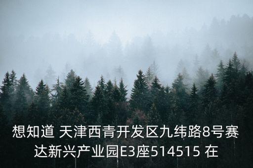 想知道 天津西青開發區九緯路8號賽達新興產業園E3座514515 在