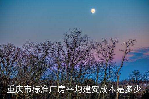 重慶市標準廠房平均建安成本是多少