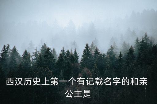 西漢歷史上第一個有記載名字的和親 公主是