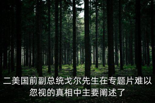 二美國(guó)前副總統(tǒng)戈?duì)栂壬趯ｎ}片難以忽視的真相中主要闡述了