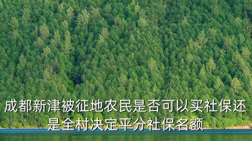 成都新津被征地農民是否可以買社保還是全村決定平分社保名額