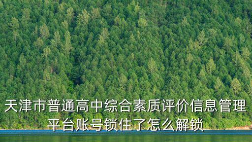 天津市普通高中綜合素質評價信息管理平臺賬號鎖住了怎么解鎖