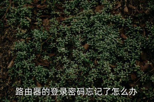 路由器的登錄密碼忘記了怎么辦
