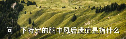 問一下特定的腦中風后遺癥是指什么