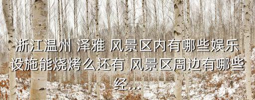 浙江溫州 澤雅 風(fēng)景區(qū)內(nèi)有哪些娛樂(lè)設(shè)施能燒烤么還有 風(fēng)景區(qū)周邊有哪些經(jīng)...