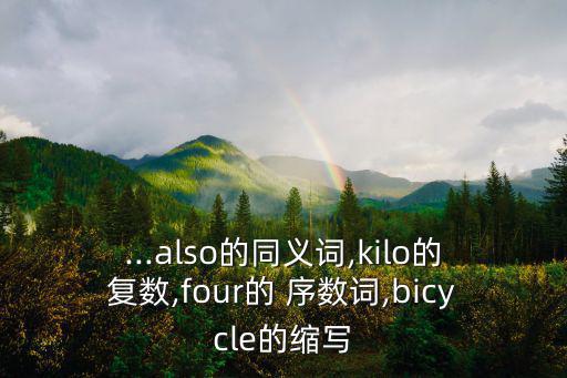 ...also的同義詞,kilo的復數,four的 序數詞,bicycle的縮寫