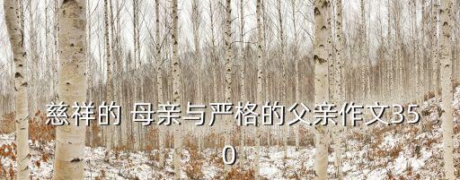  慈祥的 母親與嚴格的父親作文350