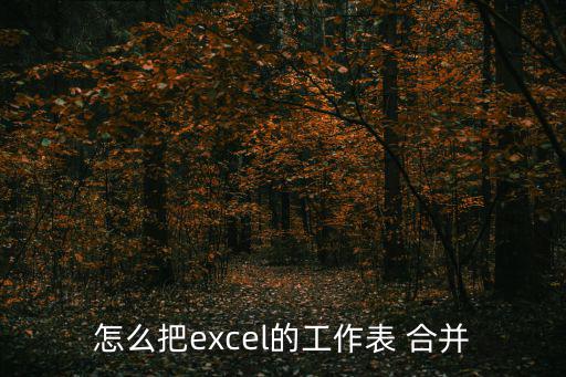 怎么把excel的工作表 合并