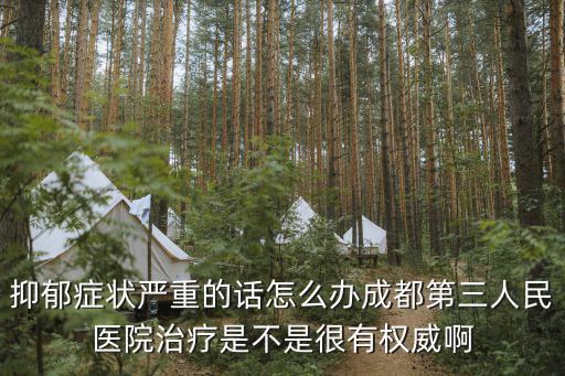 抑郁癥狀嚴(yán)重的話怎么辦成都第三人民醫(yī)院治療是不是很有權(quán)威啊