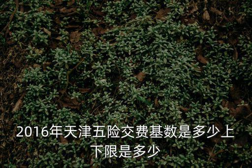2016年天津五險交費基數是多少上下限是多少