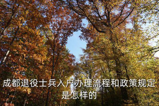 成都退役士兵入戶辦理流程和政策規定是怎樣的