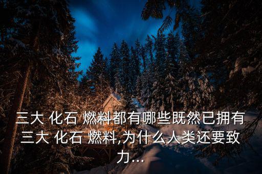 三大 化石 燃料都有哪些既然已擁有三大 化石 燃料,為什么人類還要致力...