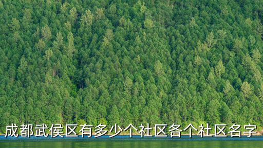 成都武侯區有多少個社區各個社區名字