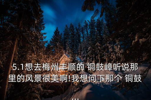 5.1想去梅州豐順的 銅鼓嶂聽說那里的風景很美啊!我想問下那個 銅鼓...