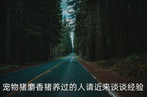 寵物豬麝香豬養過的人請近來談談經驗