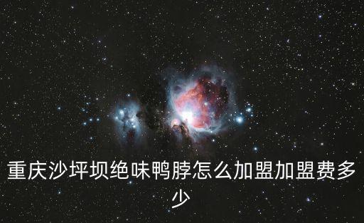 重慶沙坪壩絕味鴨脖怎么加盟加盟費多少