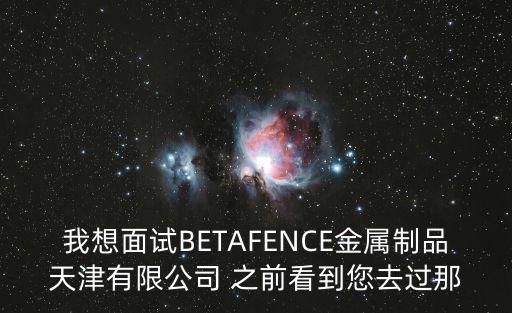 我想面試BETAFENCE金屬制品天津有限公司 之前看到您去過那