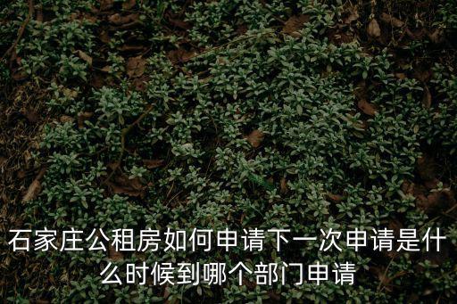 石家莊公租房，石家莊公租房如何申請下一次申請是什么時候到哪個部門申請