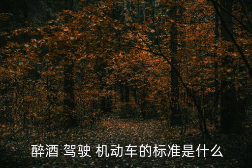  醉酒 駕駛 機動車的標準是什么