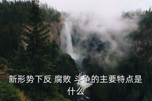 新形勢下反 腐敗 斗爭的主要特點(diǎn)是什么