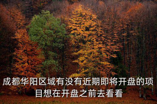 成都華陽區域有沒有近期即將開盤的項目想在開盤之前去看看