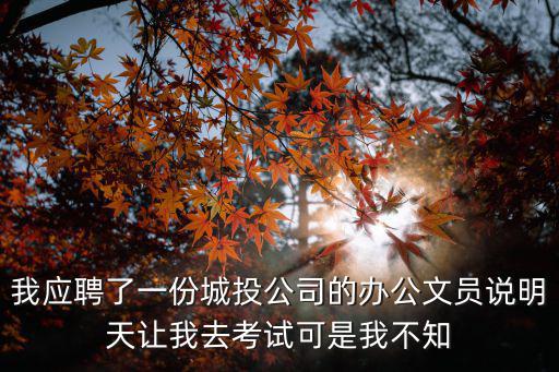 我應(yīng)聘了一份城投公司的辦公文員說明天讓我去考試可是我不知