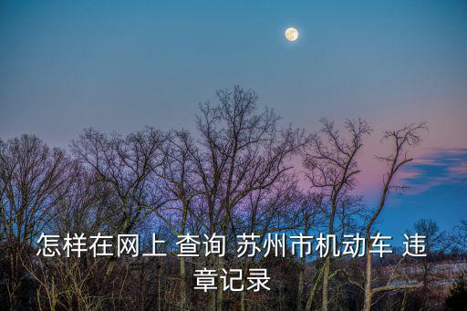 蘇州違章查詢,如何查詢電動車違章?