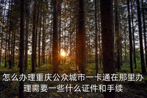 怎么辦理重慶公眾城市一卡通在那里辦理需要一些什么證件和手續