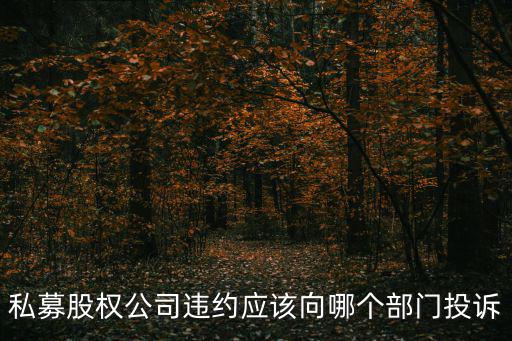 重慶市有限制私募股權，私募股權公司違約應該向哪個部門投訴